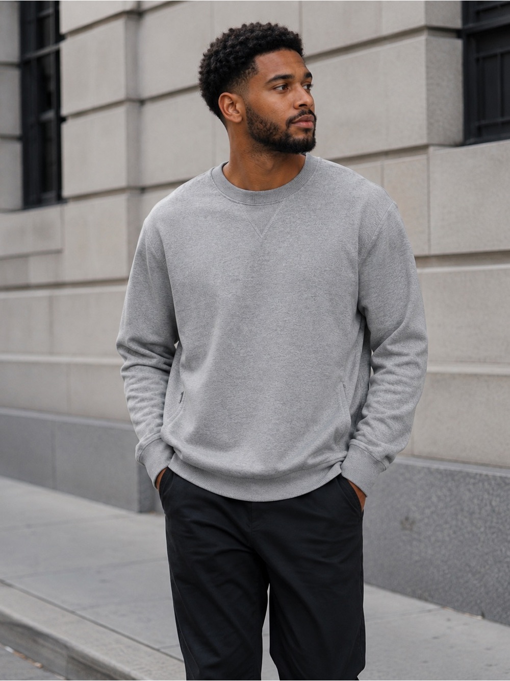 Kenneth Cole Active crewneck sweatshirt in light heather gray Size: Small